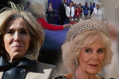 Kamila i Brižit Makron u SPORTSKOM okršaju: Kraljica i prva dama Francuske odigrale partiju stoni tenisa (VIDEO)